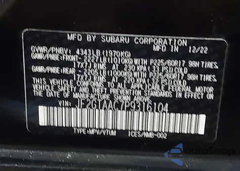 2023 Subaru Crosstrek from USA, damaged, VIN JF2GTAAC7P9316104